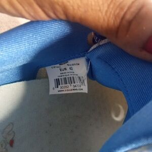 Blue and White Athletic Shoes